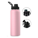 Garrafa Térmica Para Água E Café Inox Parede Dupla Isolada 1200ml Bebidas Quentes E Frias Cor Rosa