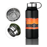 Garrafa Térmica Squeeze De Academia Inox Água 1 Litro Sports Start Premium Cor Preto