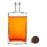 Garrafa Vidro 750ml Luxo Whisky Licor Decorativa Bar   Tampa