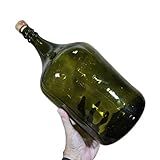 Garrafão De Vidro Verde Artesanal, 4 Litros, Com Tampa E Rolha, 38 X 18 Cm