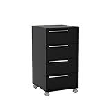 Gaveteiro Maia 4 Gavetas Com Rodízios Preto Politorno