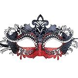 Geek-m Máscaras De Metal Para Mulheres/homens, Máscara Veneziana De Halloween, Máscara De Carnaval (vermelha)