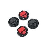 Geekshare Skull Thumb Grip Caps For Playstation 5 Controller, Thumbsticks Cover Set Compatible With Switch Pro Controller And Ps4 Ps5 Controller, 2 Pairs / 4 Pcs (black & Red)