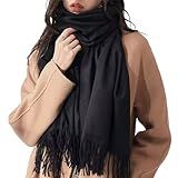 Genérico Cachecol Pashmina Cachecol Scarf Xale Echarpe Lenço Longo Inverno Cor Preto