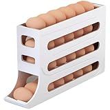 GeRRiT Suporte De Ovos Para Geladeira  Dispensador Automático De 4 Camadas  Bandeja De Ovos Que Economiza Espaço Para Geladeira  Comporta 28 Ovos Simultaneamente  Funciona Na Cozinha  Armários