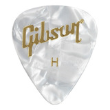 Gibson Palheta Pearloid White Heavy Aprw12 74h (pack Com 12) Cor Branco