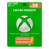 Gift Card Xbox Cartão Presente Microsoft Live R 50 Reais