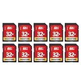 Gigastone 32GB 10 Pack SD Card UHS I U1 Class 10 SDHC Memory Card High Speed Full HD Video Canon Nikon Sony Pentax Kodak Olympus Panasonic Digital Camera  With 10 Mini Cases