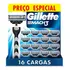 Gillette Mach3 Carga Para Aparelho 16 Uds