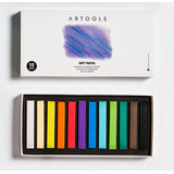Giz Pastel Seco 12 Cores Soft Artools Profissional Artístico