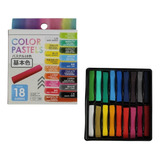 Giz Pastel Seco Com 18 Cores Básico Para Colorir E Pintar