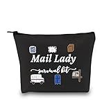 Gjtim Kit De Sobrevivência Mail Lady Bolsa De Presente Para Funcionários Dos Correios, Bolsa De Maquiagem, Presente De Agradecimento Para Carteiro, Survival Mail Lady Preto, Medium, Uso Diário