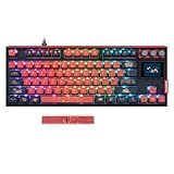 Glacier Teclado Mecânico Skyloong Gk87 Pro Tkl Layout Sem Fio/com Fio Destacável Usb-c Hot Swap Com Tela De Exibição E Botões Hot Swap, Compatível Com Barra De Espaço Dividido (raposa De Cauda Nova,