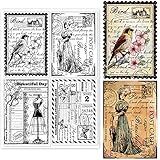Globleland Cartão Postal Vintage Transparente Para Fazer Cartões, Vestido De Borboleta Decorativo, Selos De Silicone Para Bricolagem, Materiais De Scrapbooking, Gravação, álbum, Decoração E Artesanato