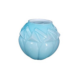 Globo Bojo Antigo Raro Em Opalina Azul Art Deco -bocal 5,5cm