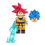 Goku Dragon Ball Super Saiyajin Azul Vermelho Blocos Montar