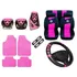 Gol G2 G3 G4 Kits Capa Banco Volante Pedaleira Tapete Rosa