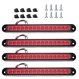 Gopayia Barra De Luz Traseira De Reboque De 10 Polegadas 15 LED 10   30 V Freio Parar De Girar Reboque Conjunto De Luz De Identificação Para Reboque Carro Caminhão Barco  2 Pares 