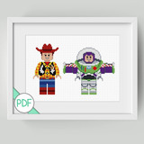 Gráfico Bordado Ponto Cruz   Toy Story   Woody   Buzz