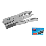 Grampeador Alicate 25 Cromado 26 6   1 000 Grampos Brinde