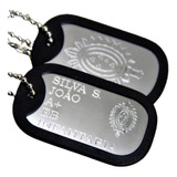 Gravação Grátis Personalizada Nas 2 Placas Dog Tag Aço Inox