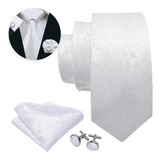 Gravata Jacquard Seda Paisley   Branca Comprimento 150 Cm Cor Branco Desenho Do Tecido Clássico