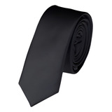 Gravata Social Preta Slim Fino Padrinho Eventos Comprimento 60 Cor Preto Desenho Do Tecido Lisa