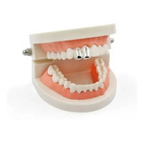 Grillz Duplo 2 Dentes Hip Hop  Banhado Prata Ice Para Dentes