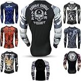Gruff Combat Bjj Rash Guards Grappling Mma Jiu Jitsu Sem Gi Ufc Camisa Luta Desgaste, Mangas Compridas