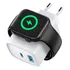 Gshield Carregador De Parede Universal Survivor 2 Em 1 Power Delivery 23w Tipo C Ultra Rápido + Usb A E Base De Carregamento Magnética Sem Fio Para Apple Watch, Branco