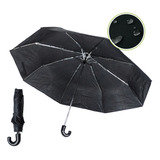 Guarda Chuva Cabo Curto Curvo Preto Para Bolsa Com Estojo