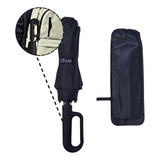 Guarda-chuva Reforçado Grande Preta Automático Com Fivela Com Capa De Couro Cabo Emborrachado Com Proteção Solar Diâmetro Aberto 120cm Et-one