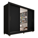 Guarda Roupa Casal C espelho 3 Pts 1 Gav Alice Preto Cor Preto fosco Movemax 15837