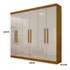 Guarda roupa Casal Malibu 6 Pt Imbuia E Off White