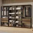 Guarda roupa Closet Modulado Valencia 258cm Madesa Rp 2 Cor Rustic preto Mddr0400027k