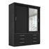 Guarda Roupa Solteiro Capri 2 Portas 6 Gav C  Espelho Cor Onix
