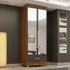 Guarda roupas 2 Portas 1 Gaveta Com Espelhos Smart Plus
