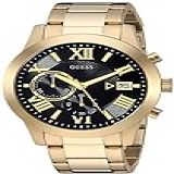 Guess Relógio De Aço Inoxidável Com Cronógrafo. Cor: Gunmetal (modelo: U0668g2), Dourado/dourado/preto, Ns, Atlas