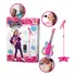 Guitarra Com Microfone E Pedestal Infantil Karaokê Som Mp3 Cor Rosa Guit + Mic