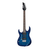 Guitarra Elétrica Para Canhoto Ibanez Rg Gio Grx70qa Gio De Choupo Transparent Blue Burst Transparente Com Diapasão De Amaranto