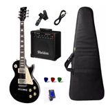 Guitarra Les Paul Vogga Vcg621 Preto   Kit Amplificador Nf e