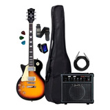 Guitarra Lps230sb Canhoto Kit Capa Cubo +acessórios Completo