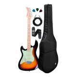 Guitarra Strinberg Sts100 Sunburst Canhoto + Kit Capa Luxo