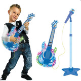 Guitarrinha E Microfone Dm Toys Brinquedo Infantil Som Luz