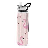 Guoche Cute Exotic Tropical Cartoon Flip-up Tritan Garrafa De água Motivacional Chaleira Transparente Com Canudo Seguro Chaleira Transparente Para Academia, Esportes Ao Ar Livre