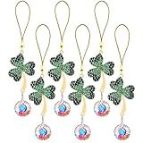 H D HYALINE DORA Decorações De Dia De São Patrício Ornamentos De Trevo 6 Peças Ornamentos De Trevo Para Primavera Dia Irlandês Dia De São Patrício Casa Mesa árvore Festas Decorações