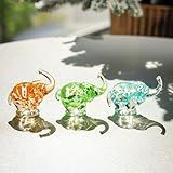 H D HYALINE DORA Mini Estatuetas De Elefante De Vidro De Cristal Estatuetas Colecionáveis De Elefantes De Vidro Minúsculo Ornamento De Animais Para Decoração De Casa Conjunto De 3 