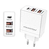 H MASTON Fonte Carregador De Parede 67 5W Carregador Turbo Universal Com 2 USB Saída 20W 1 Tipo C 22 5 Power Compatível Com IPhone Android LR13 4 BRANCO