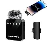 H MASTON Microfone Lapela Sem Fio Professional 2 Em 1 Microfone De Lapela Redução De Ruído Para Gravação Compativel Com Android Tipo C MK 14 TIPO C 