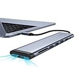 Hagibis Hub USB C Estação De Ancoragem Tipo C 7 Em 1 Dongle Adaptador Multiportas Com Dissipação De Calor Rápida Com 4K HDMI 100 W Leitor De Cartão SD Micro SD 3 Portas USB Para MacBook Laptops